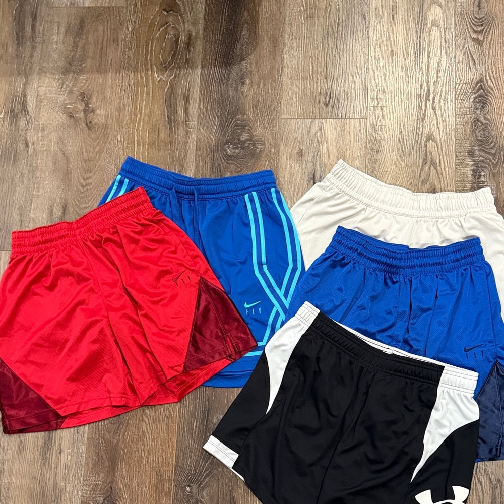 Teen Athletic Shorts Set - Red, Blue, Black, White